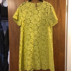 BCBGMaxAzria yellow lace A line dress